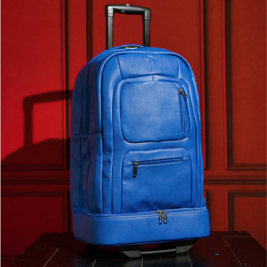 Royal Blue Leather Carry-On Roller Bag (Only 150 Made)