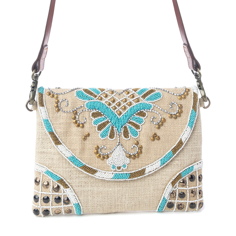 Myra Desert Phoenix Crossbody Bag in Aqua Jewel