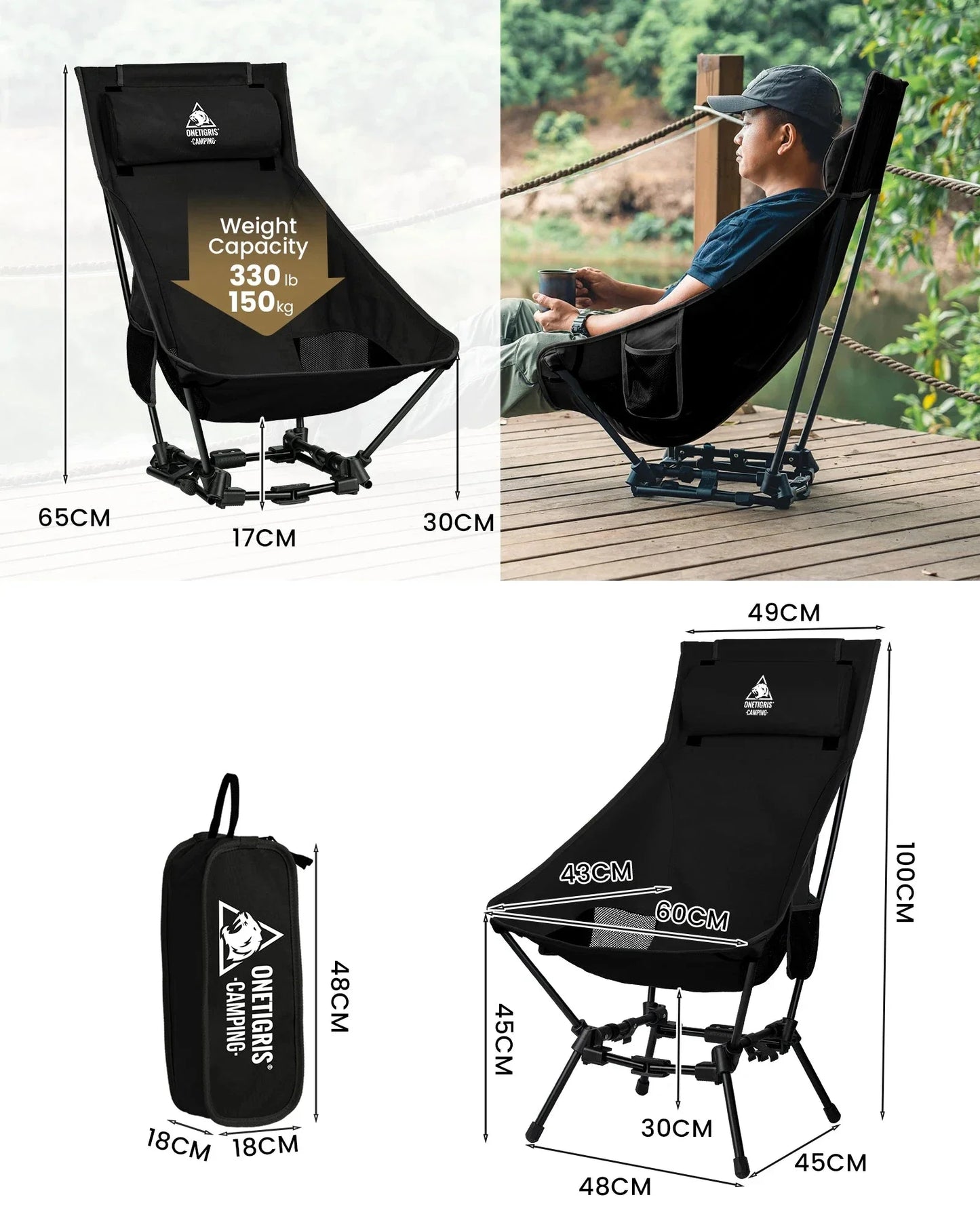 Portable High-Back Camping Chair for Outdoor Adventures