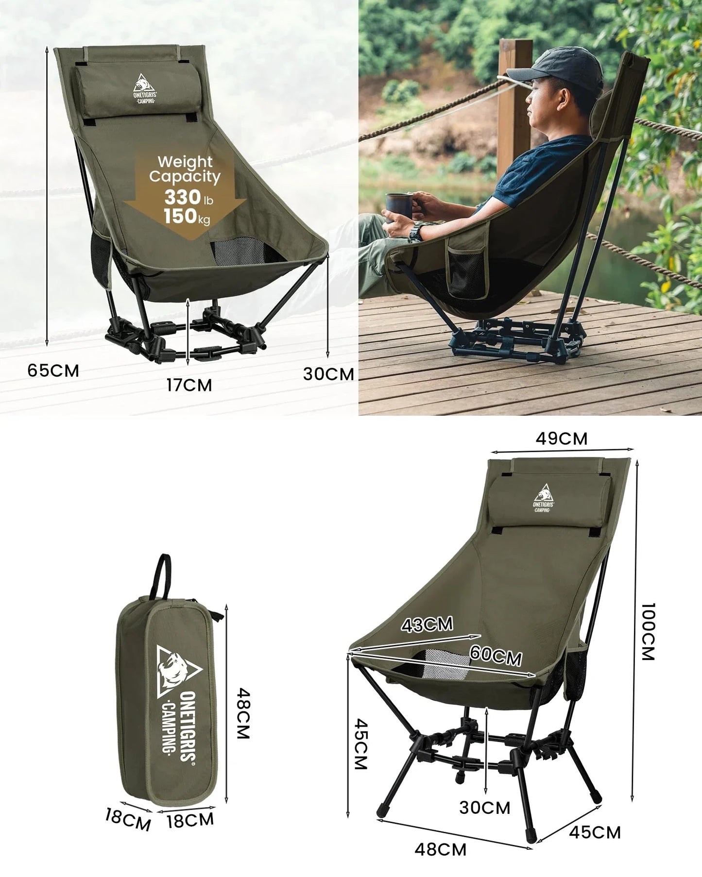 Portable High-Back Camping Chair for Outdoor Adventures