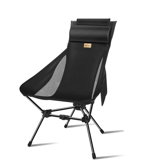 Lightweight Folding Camping Chair with Headrest and Storage Bag