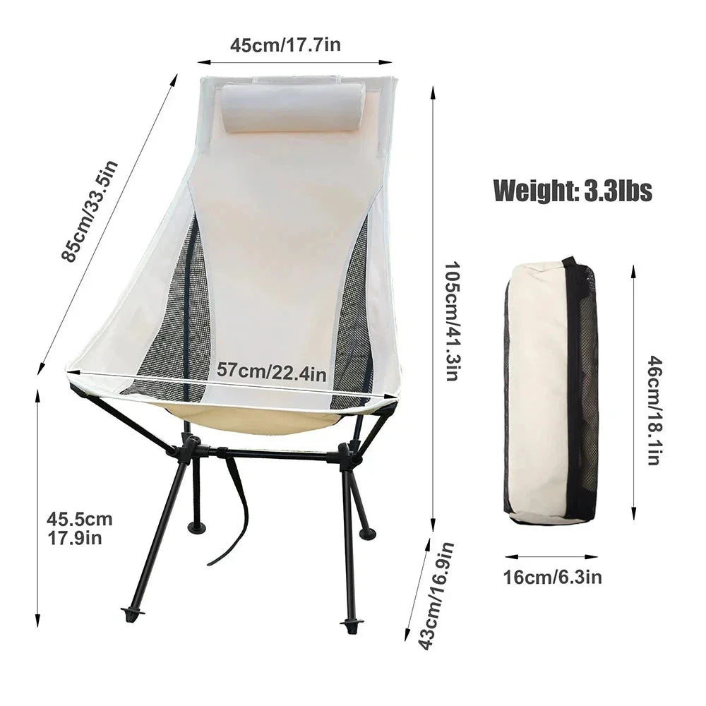 Aluminum Alloy Folding Camping Chair  Strong  Lightweight  and Easy to Carry