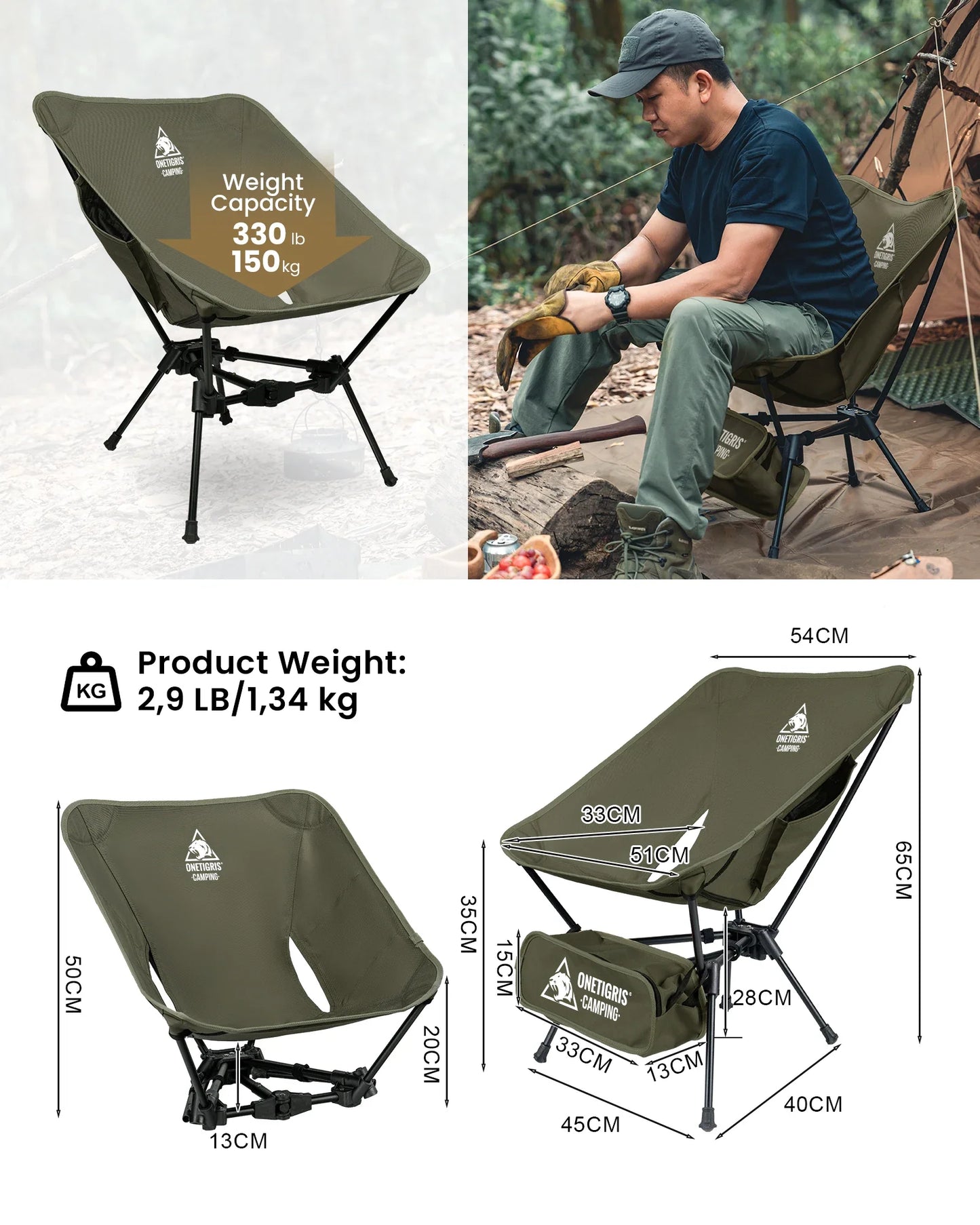 Foldable Camping Chair for Hiking and Backpacking