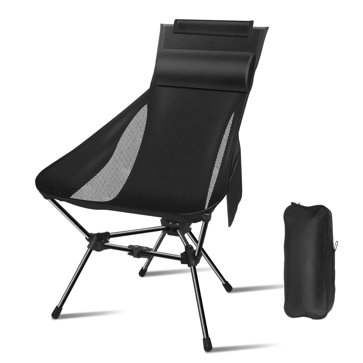 Compact Camping Chair with Headrest