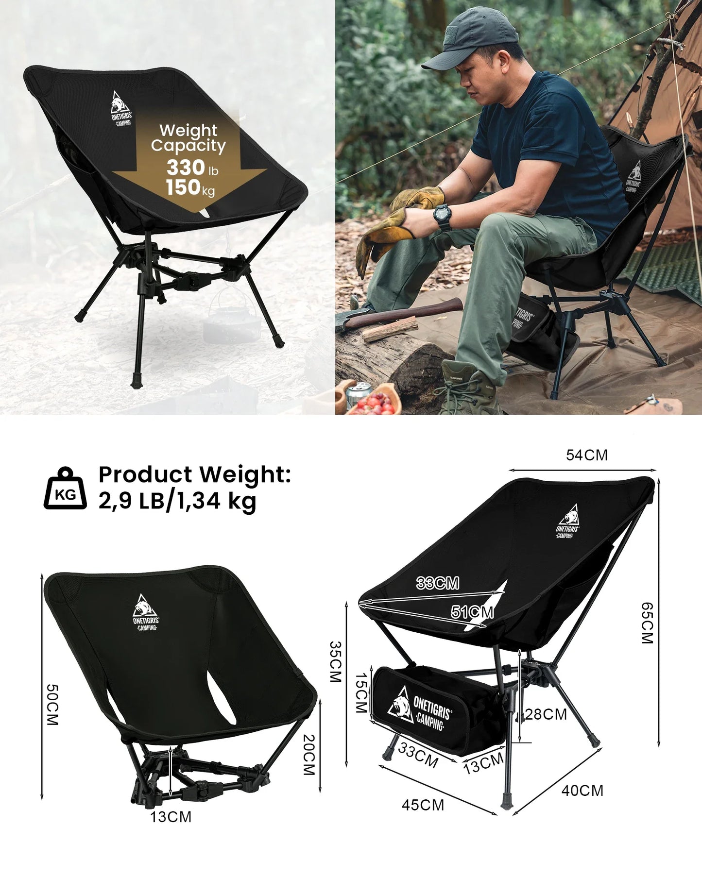 Foldable Camping Chair for Hiking and Backpacking