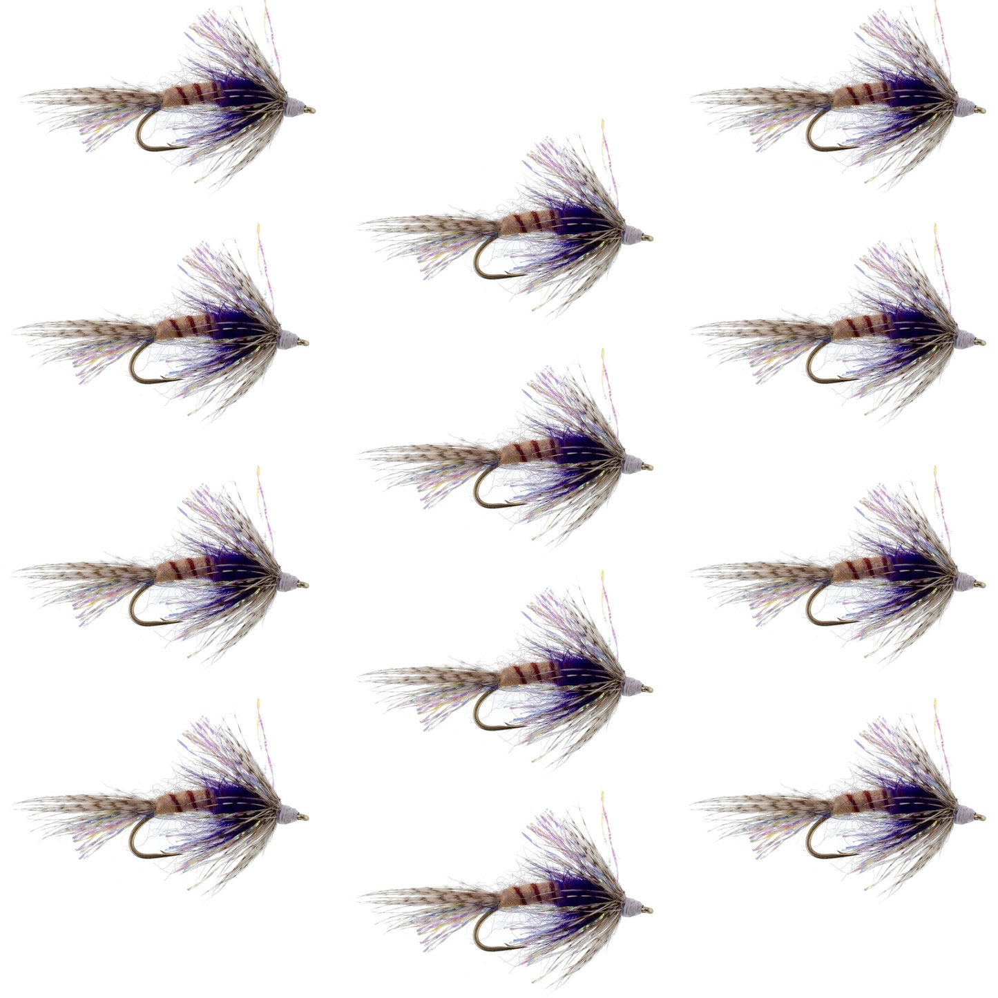 Purple Shakey Bealy Fall Soft Hackle Wet Fly - 1 Dozen Flies Hook Size 10