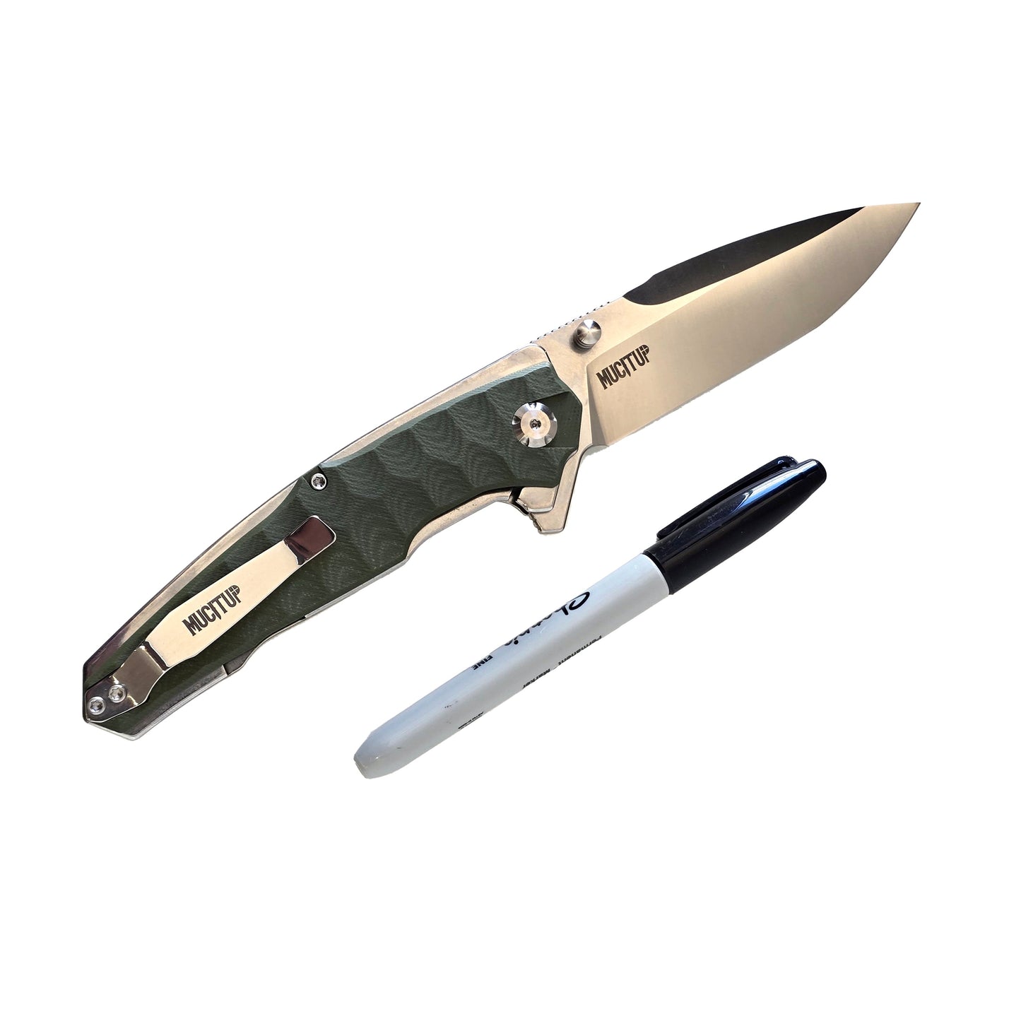 MUCITUP APEX 2 - D2 Steel Folding Knife G10 Handle 4" Blade