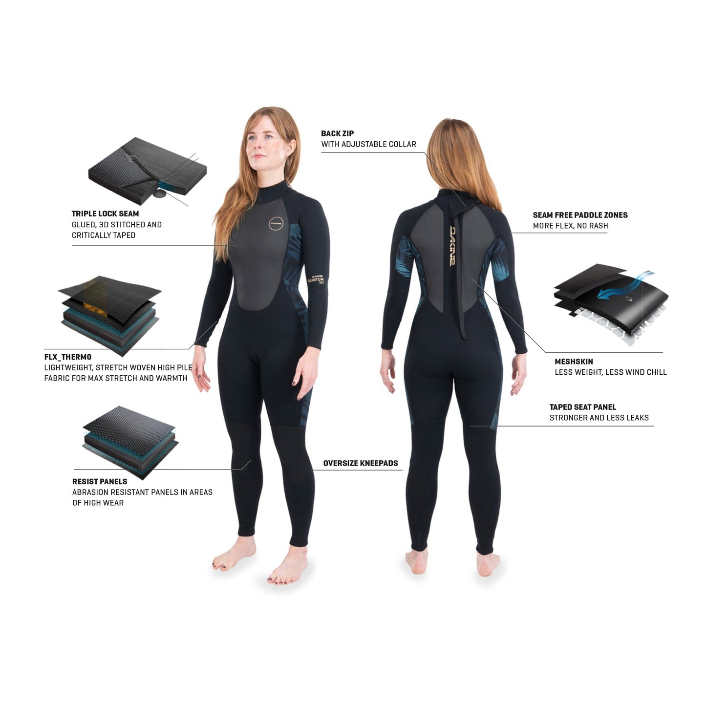 Dakine Womens Quantum Back Zip 5/4mm