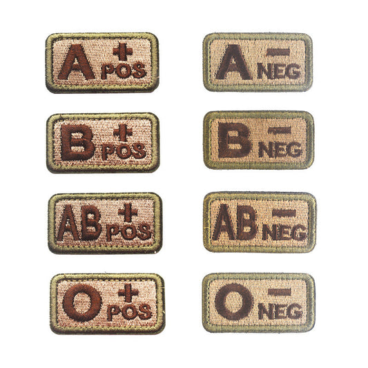 Embroidered Tactical Blood Type Patch - Essential Velcro ID for First Responders
