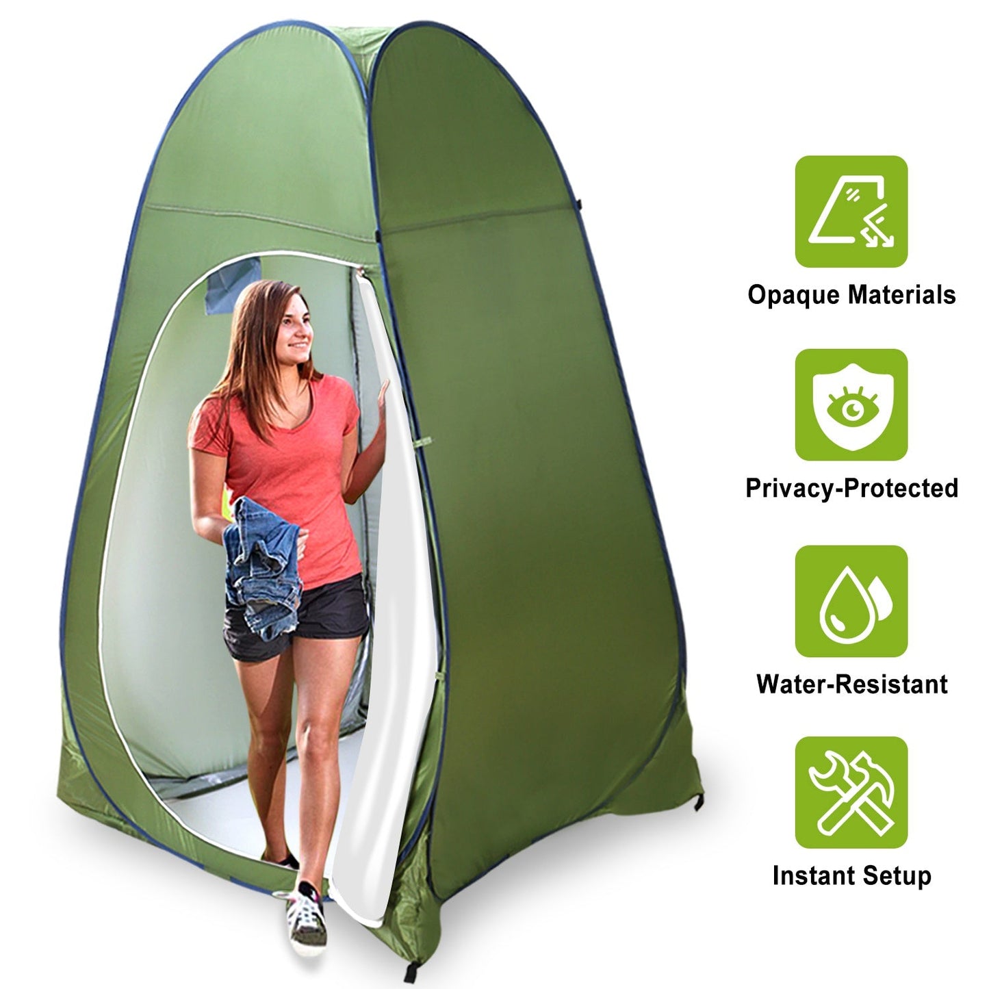 1Person Outdoor Pop Up Toilet Tent Portable Changing Clothes Room Shower Tent Camping Shelter Privacy Tent w/ Carry Bag