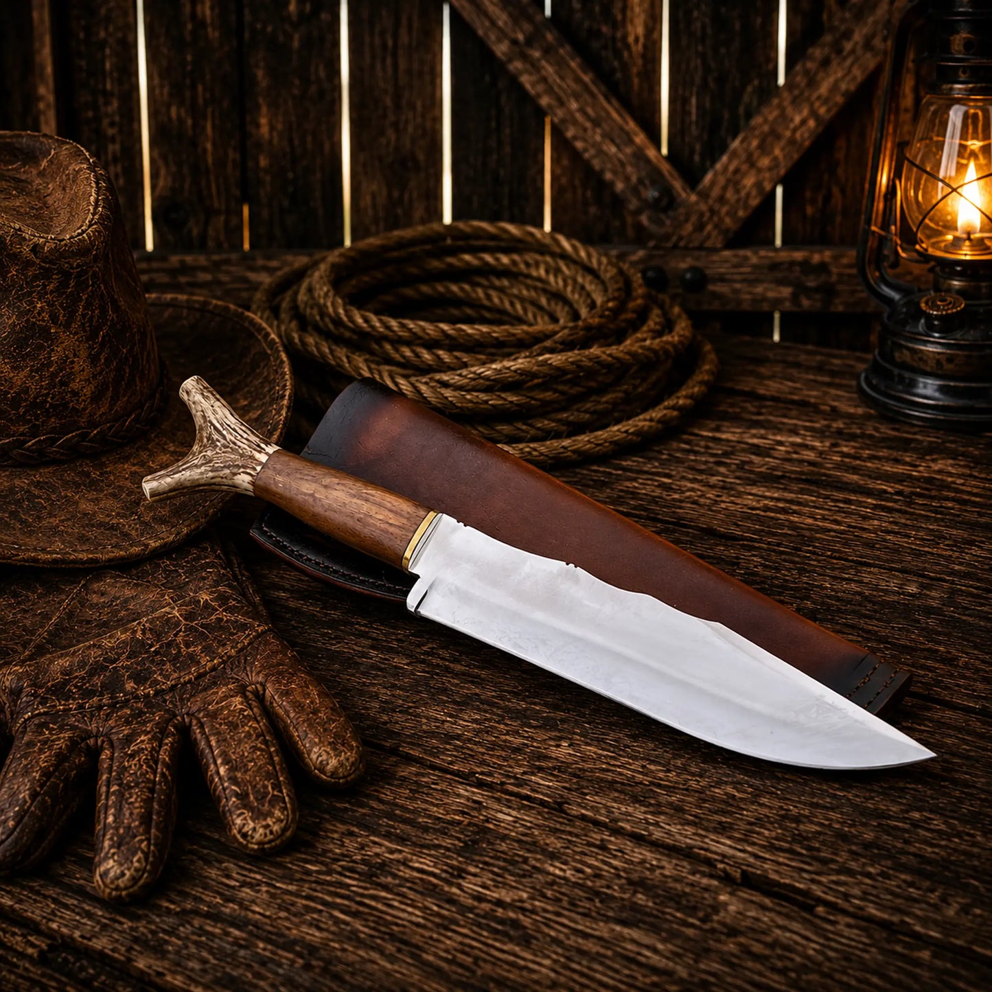 Bowie Knife Handmade | Frontier Inspired Antler Handle