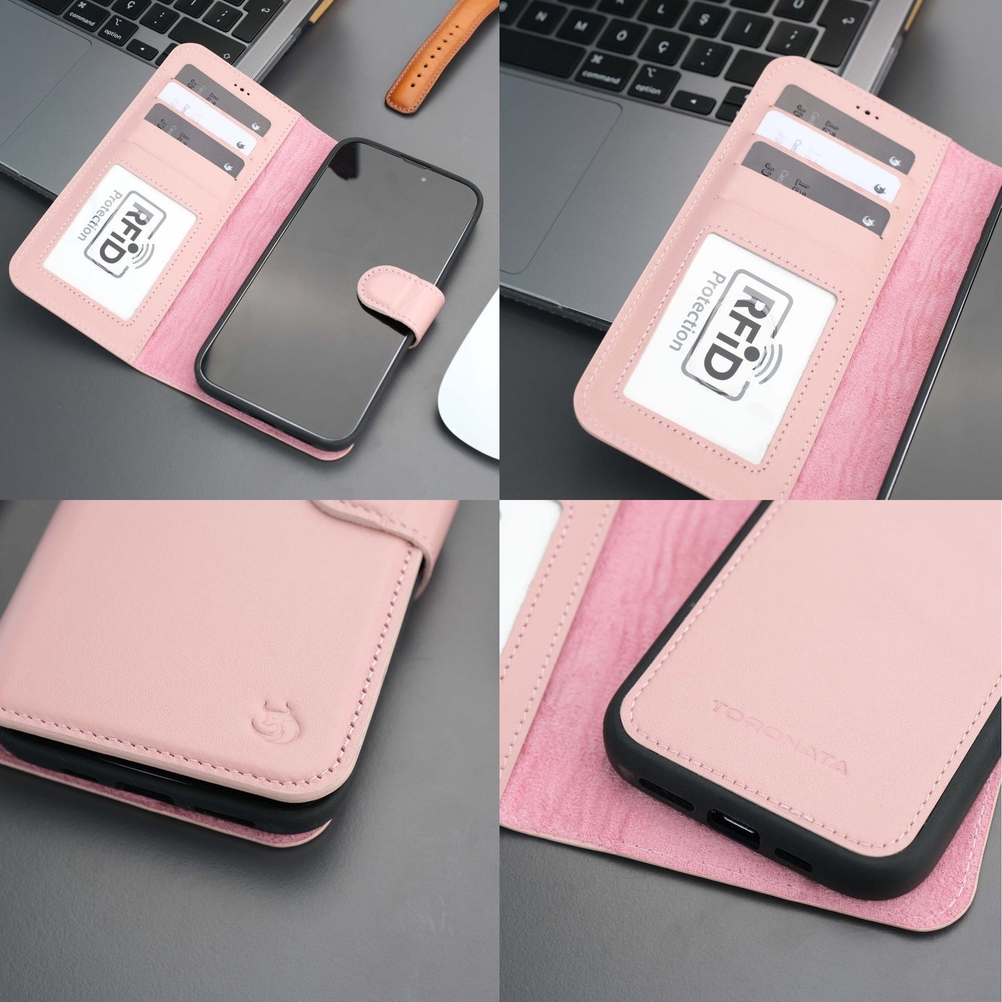 Casper Leather iPhone 15 Pro Max Wallet Case | Detachable MagSafe Compatible RFID Protection