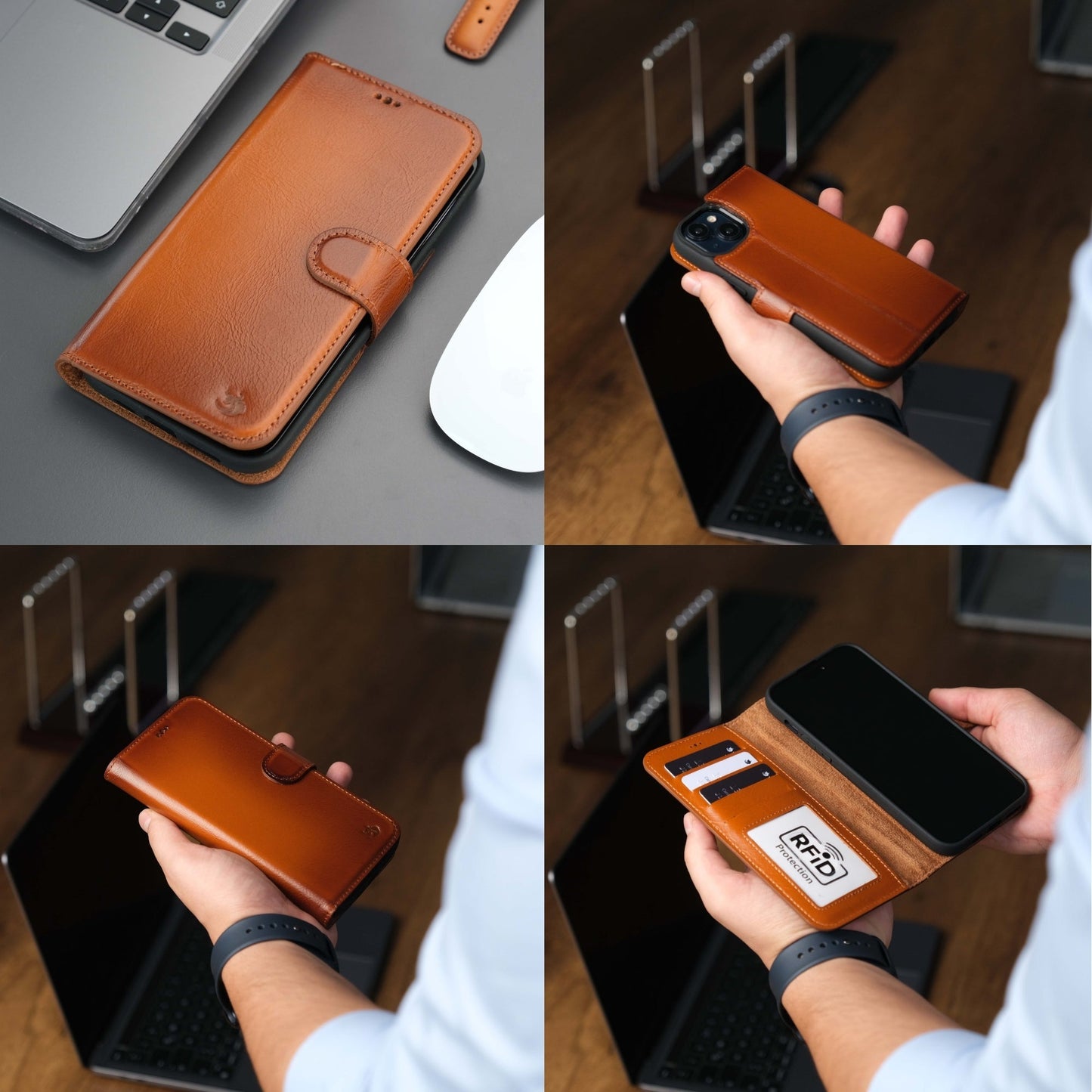 Casper Leather iPhone 15 Pro Max Wallet Case | Detachable MagSafe Compatible RFID Protection