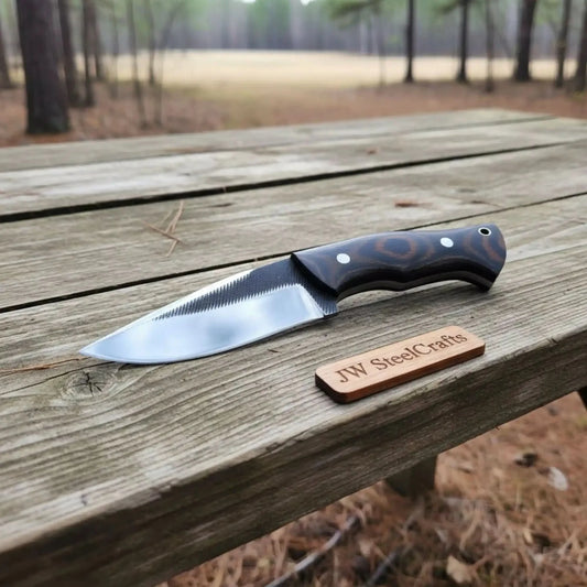 Drop Point Skinner Knife Damascus Steel Blade Rosewood Handle 4 Inch Fixed Blade Hunting Knife