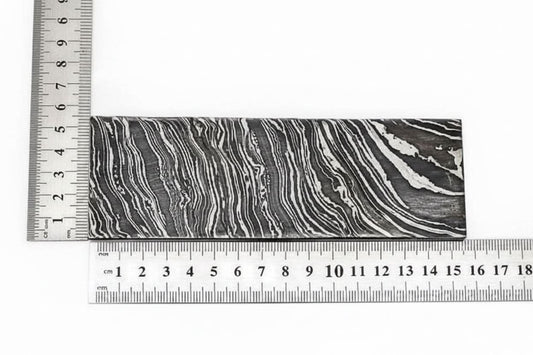 Damascus Steel Billet Bar 4mm Thick Pattern Welded Blank for Knife Making