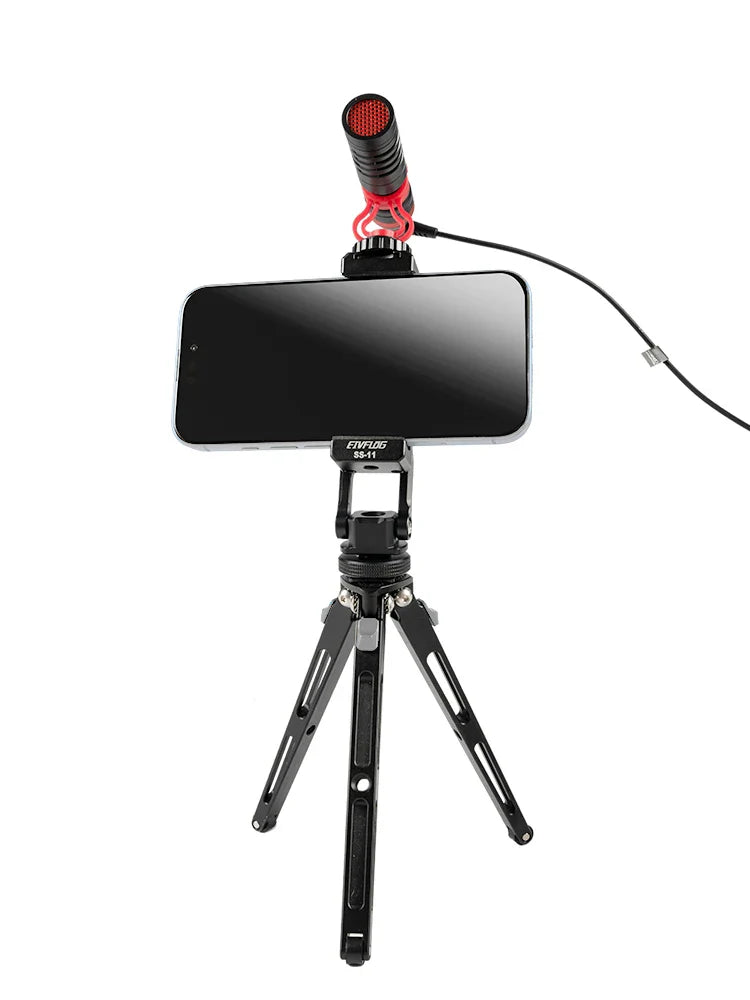 Linkogear Aluminum Phone Clamp Mount 360° Rotating Cold Shoe Tripod
