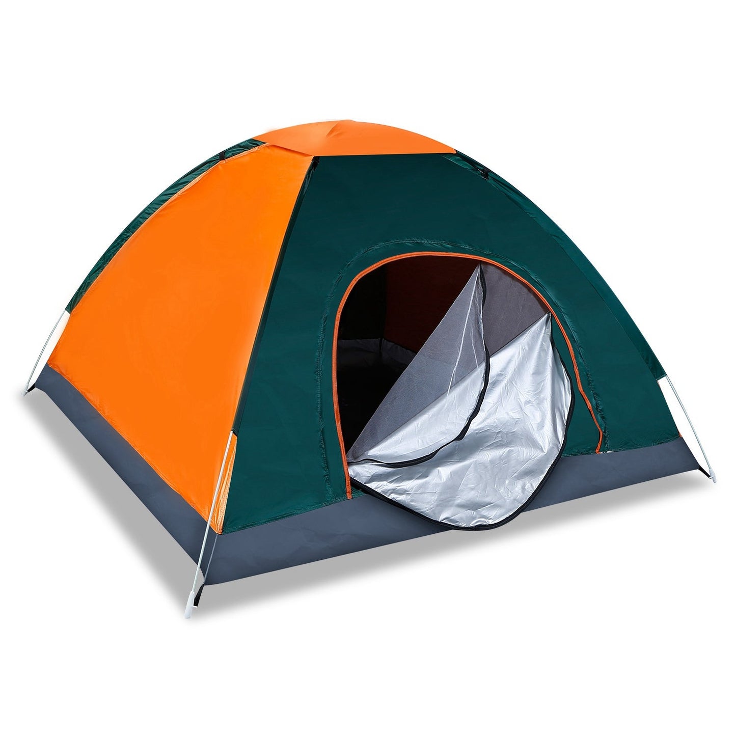 4 Persons Camping Waterproof Tent Pop Up Tent Instant Setup Tent w/2 Mosquito Net Doors Carrying Bag Folding 4 Seasons for Hiking Climbing Adventure F