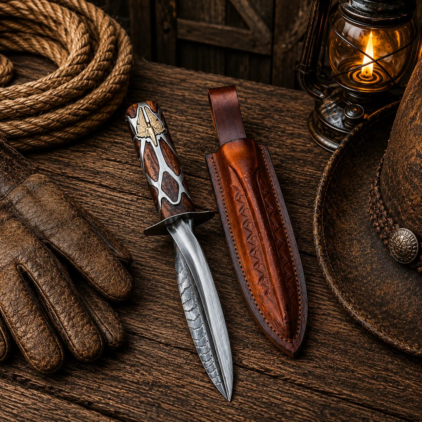 Subtle Knife Replica Wood Handle with Brass & Silver Details