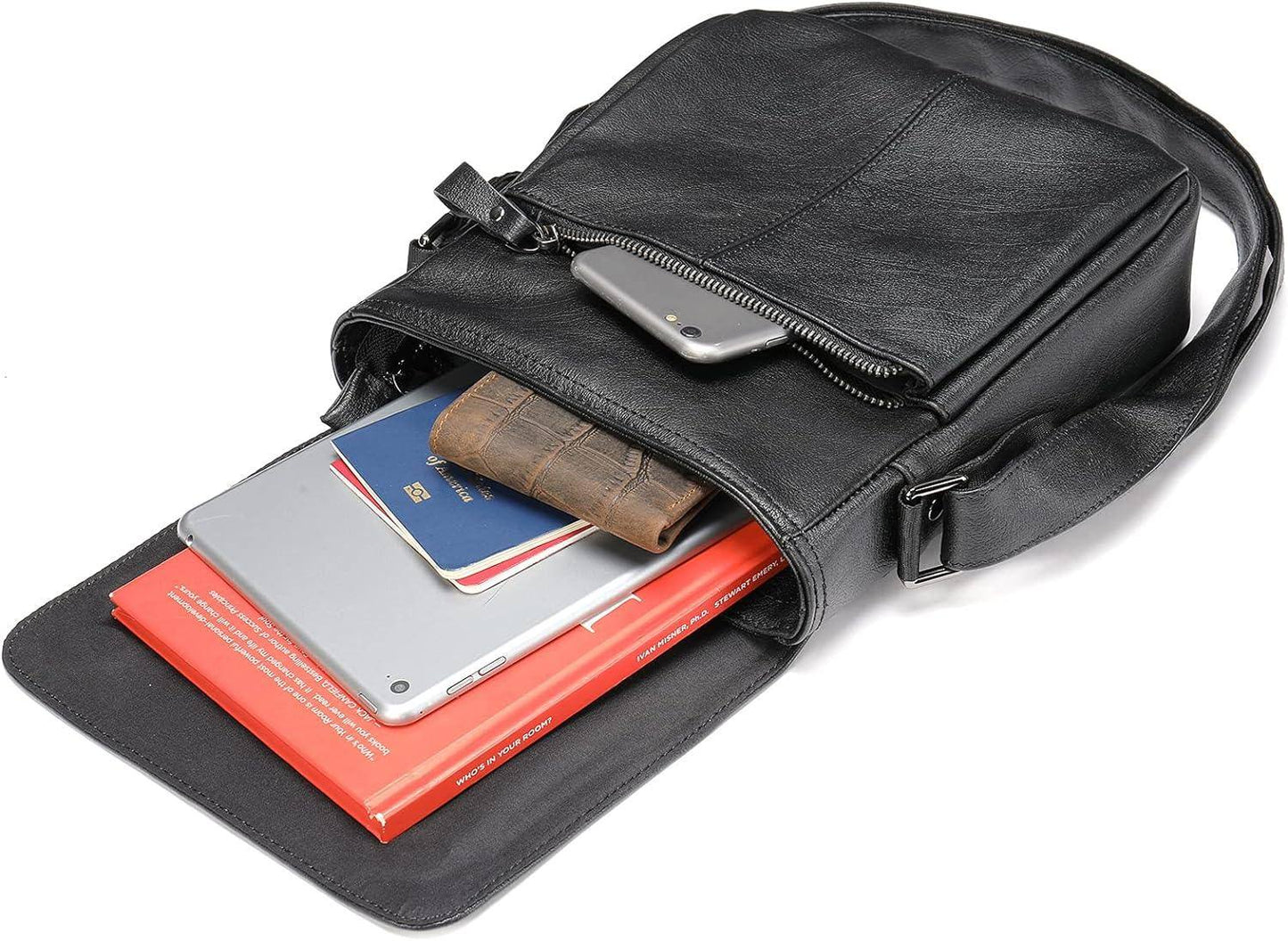 Leather Crossbody Messenger Bag – Polished & Functional