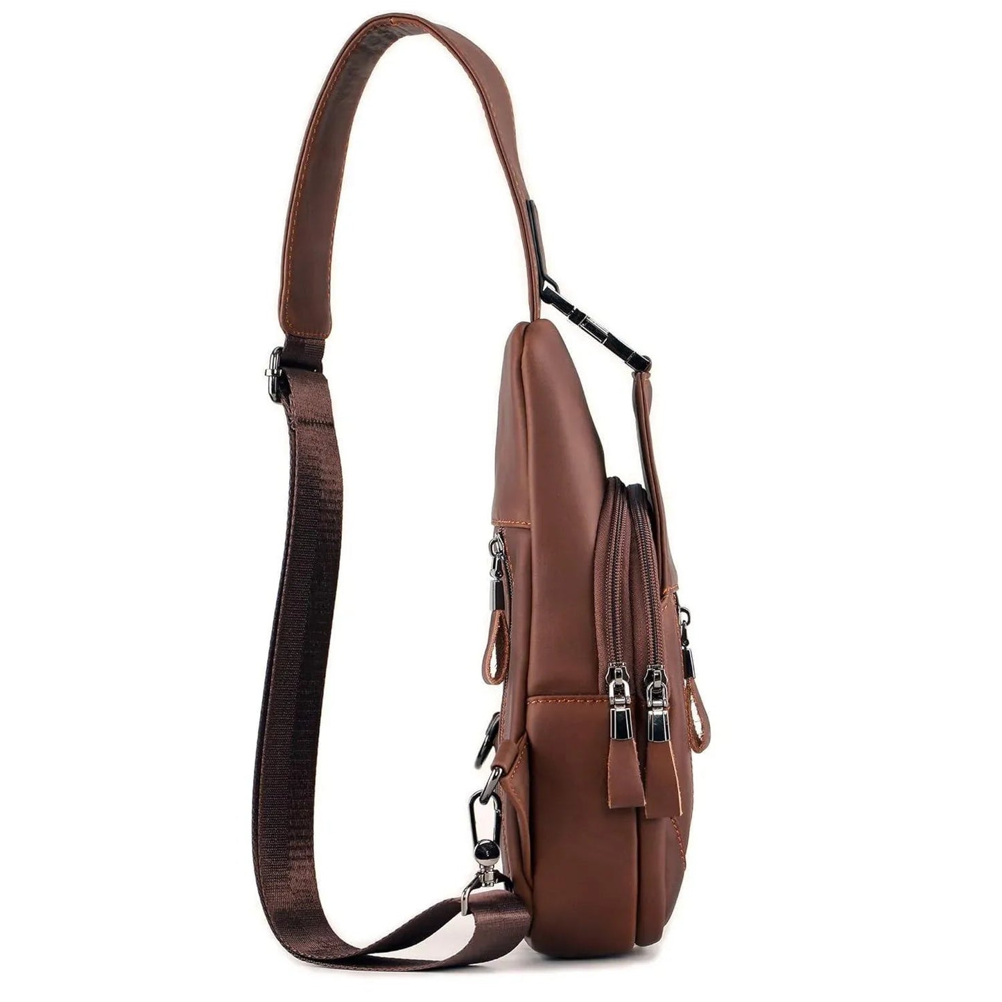 Luxury Leather Chest Sling Bag – Sleek & Functional