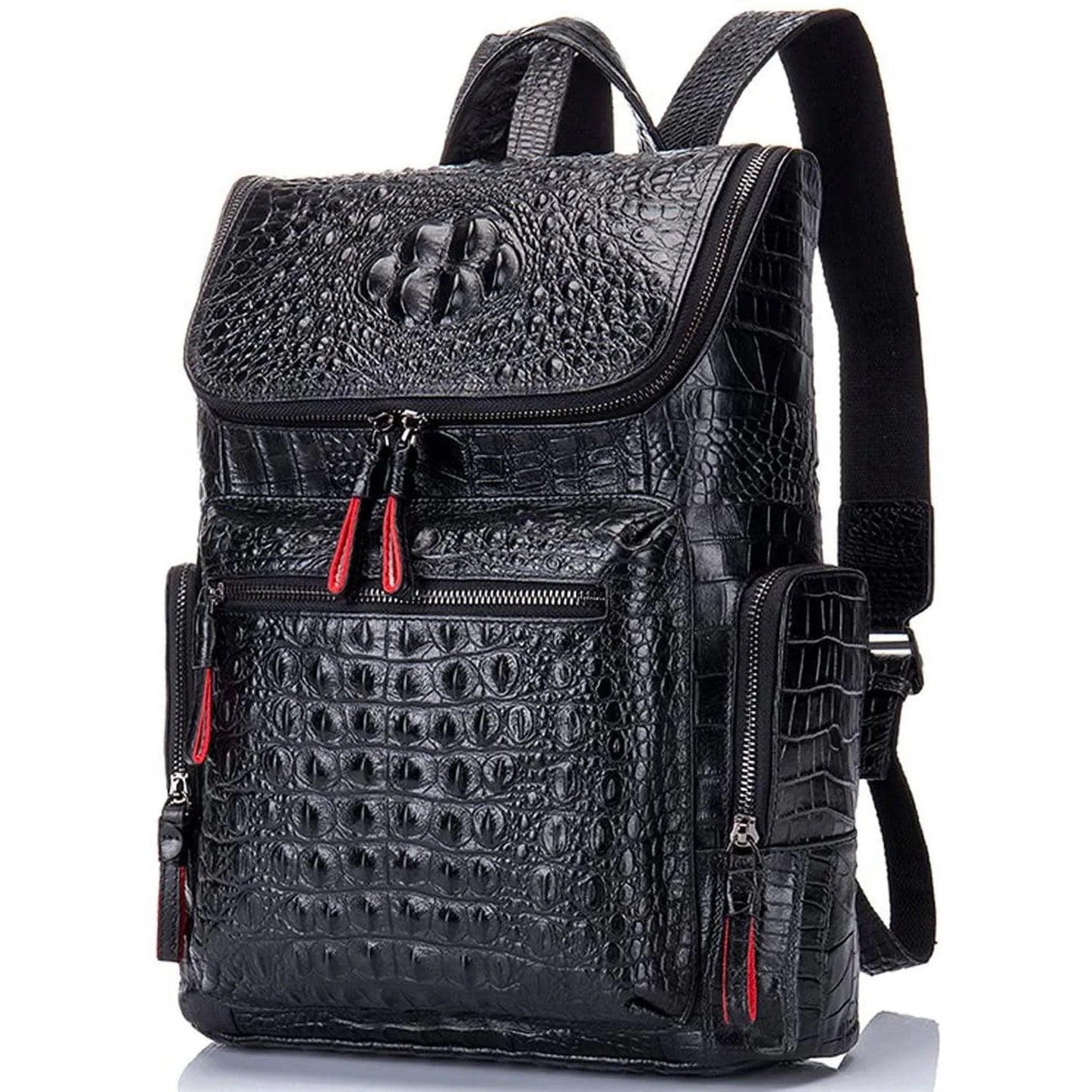 Luxurious Leather Croc Design Backpack – Timeless & Sophisticated