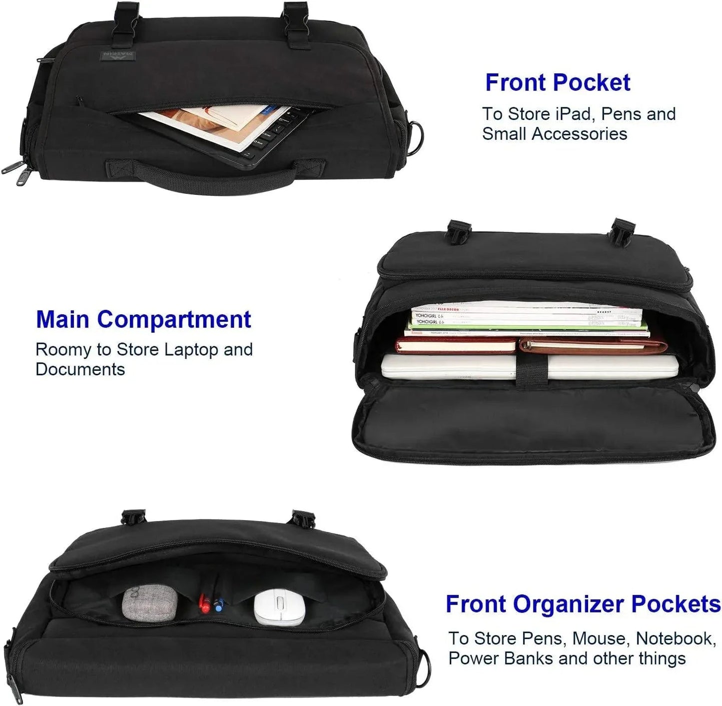 Nylon Messenger Bag – Water-Resistant 15.6″ Laptop Crossbody