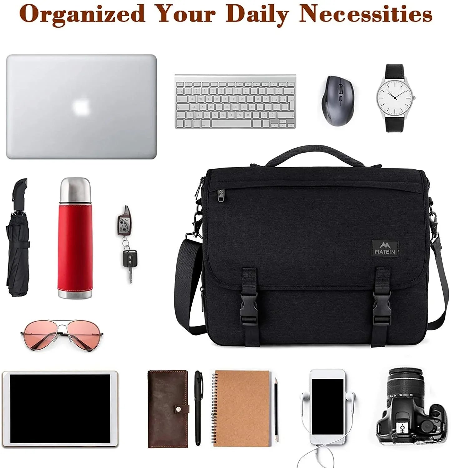 Nylon Messenger Bag – Water-Resistant 15.6″ Laptop Crossbody