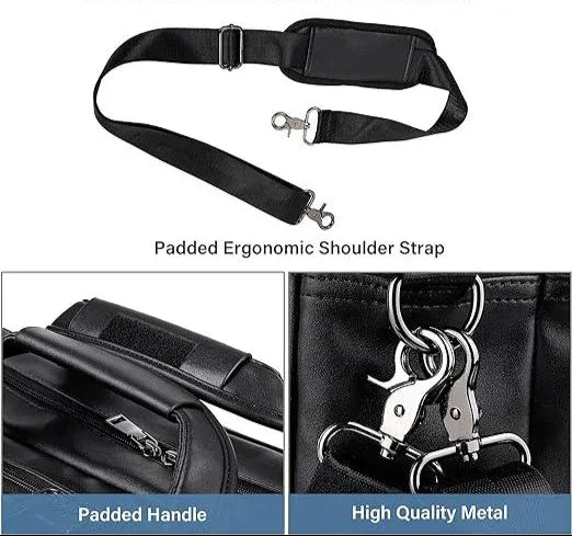 Leather Laptop Messenger Bag – Water-Resistant 15.6″ Work & Travel Briefcase