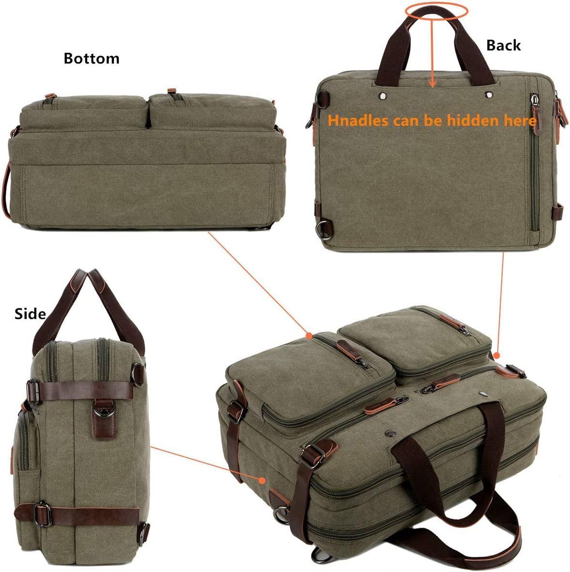 Convertible Briefcase Backpack – 3-in-1 Laptop Bag (17″) with Red Lining