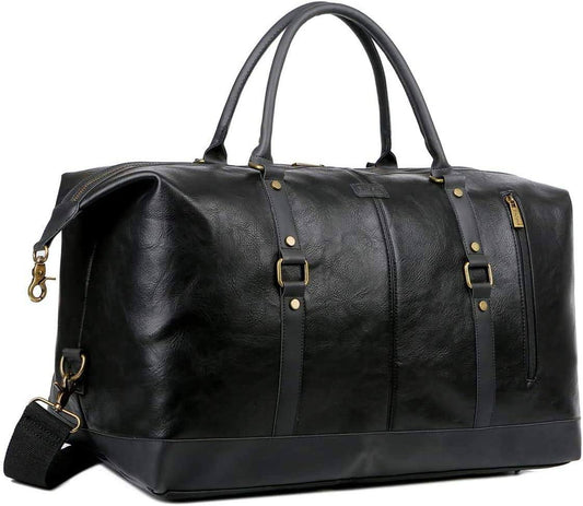 Leather Travel Duffel Bag – Vintage Vegan Carry-On Weekender