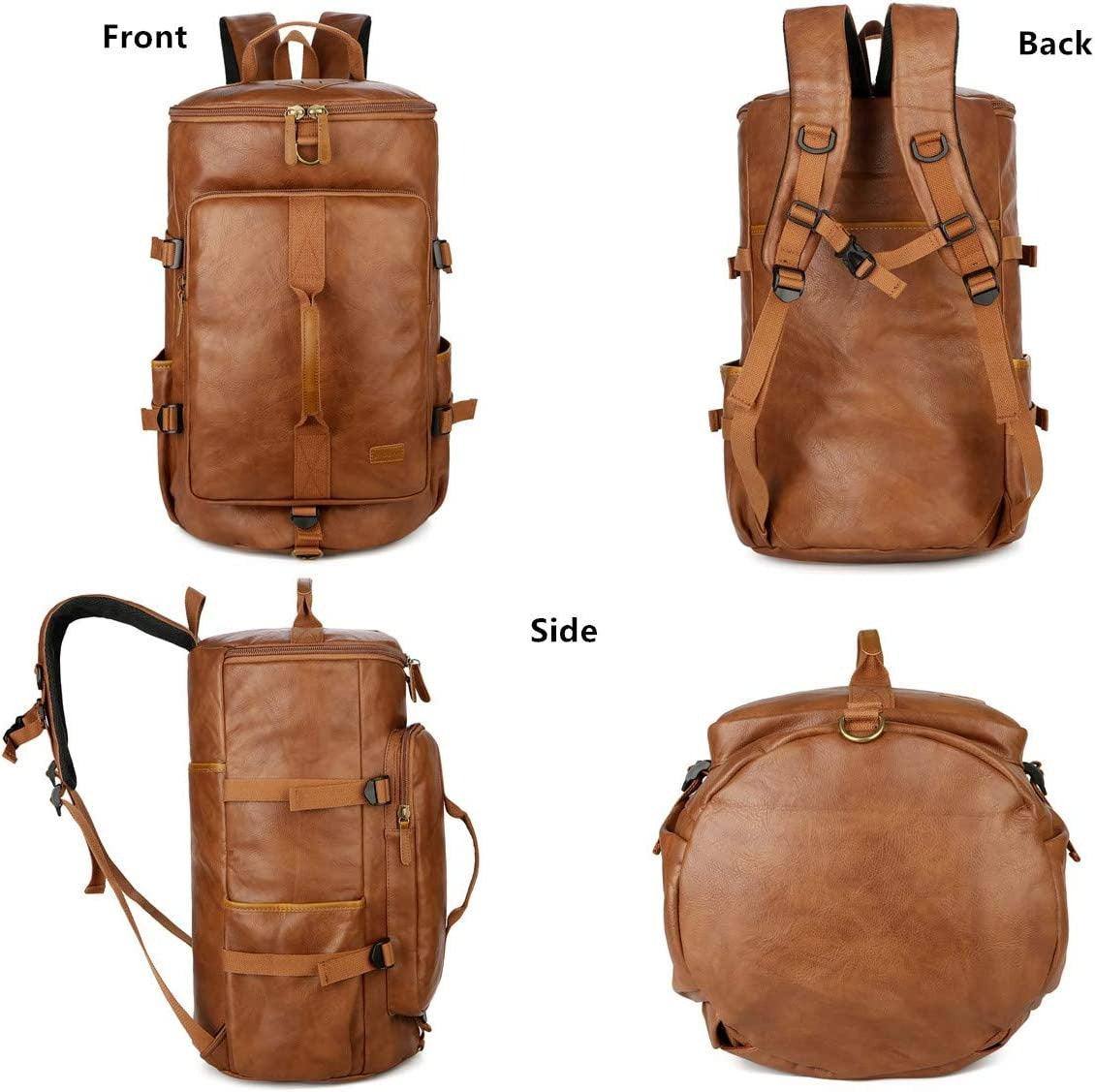 Soft Leather Duffel Bag – 40L Convertible Vegan Travel Bag
