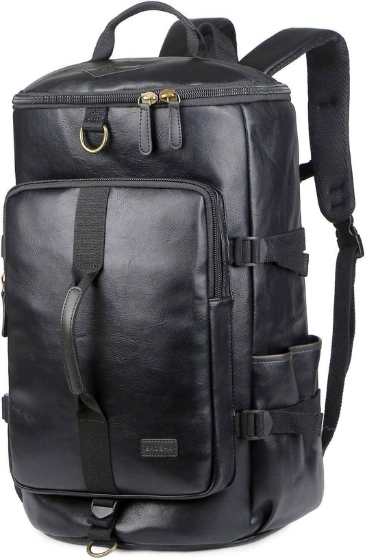 Soft Leather Duffel Bag – 40L Convertible Vegan Travel Bag