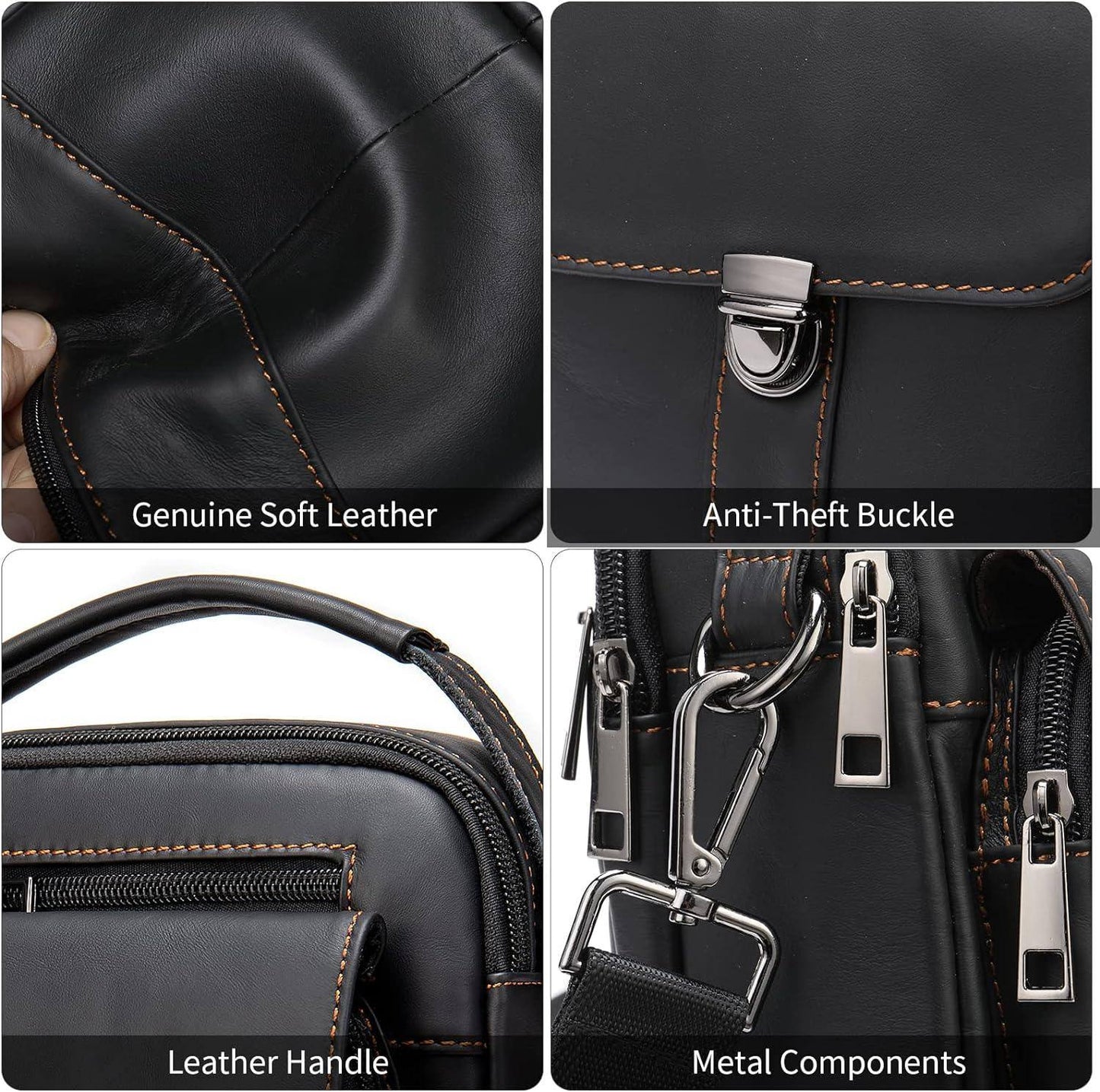 Leather Mini Crossbody Sling Bag – Compact & Refined