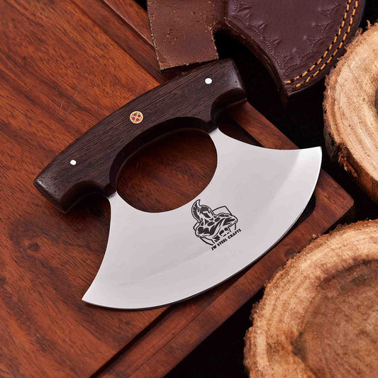 Handcrafted Ulu Chopper Knife – Wenge Wood Handle | Stainless Steel Blade | JW SteelCrafts