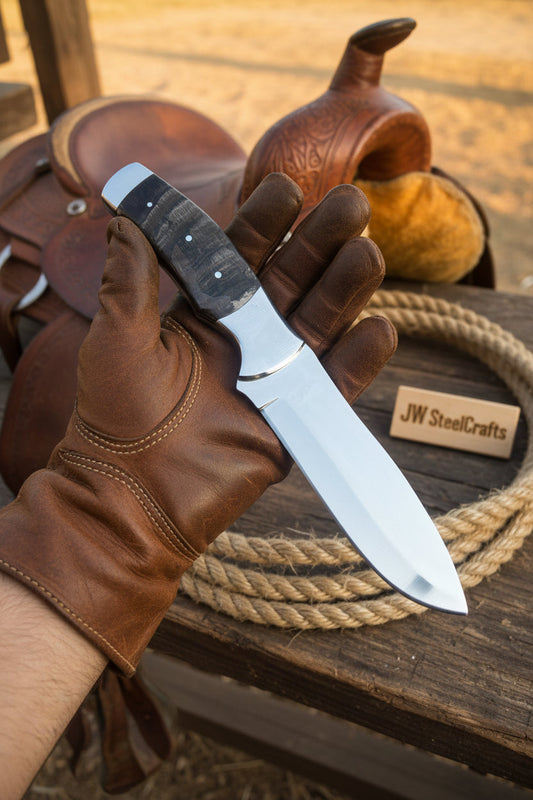Handmade Loveless Style Bowie Knife Mirror-Polished Full Tang Collector Blade