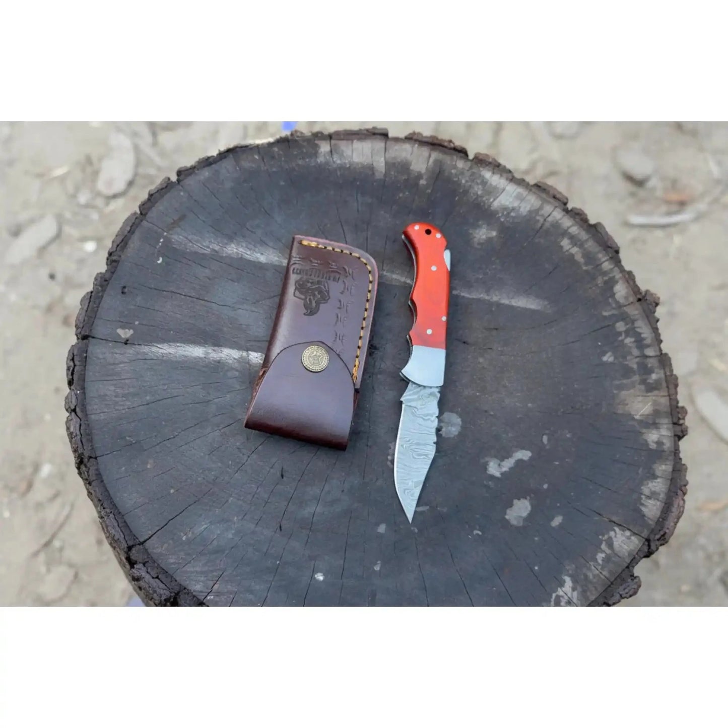 Handmade Damascus Steel Folding Knife – 4 Premium Handle Variations