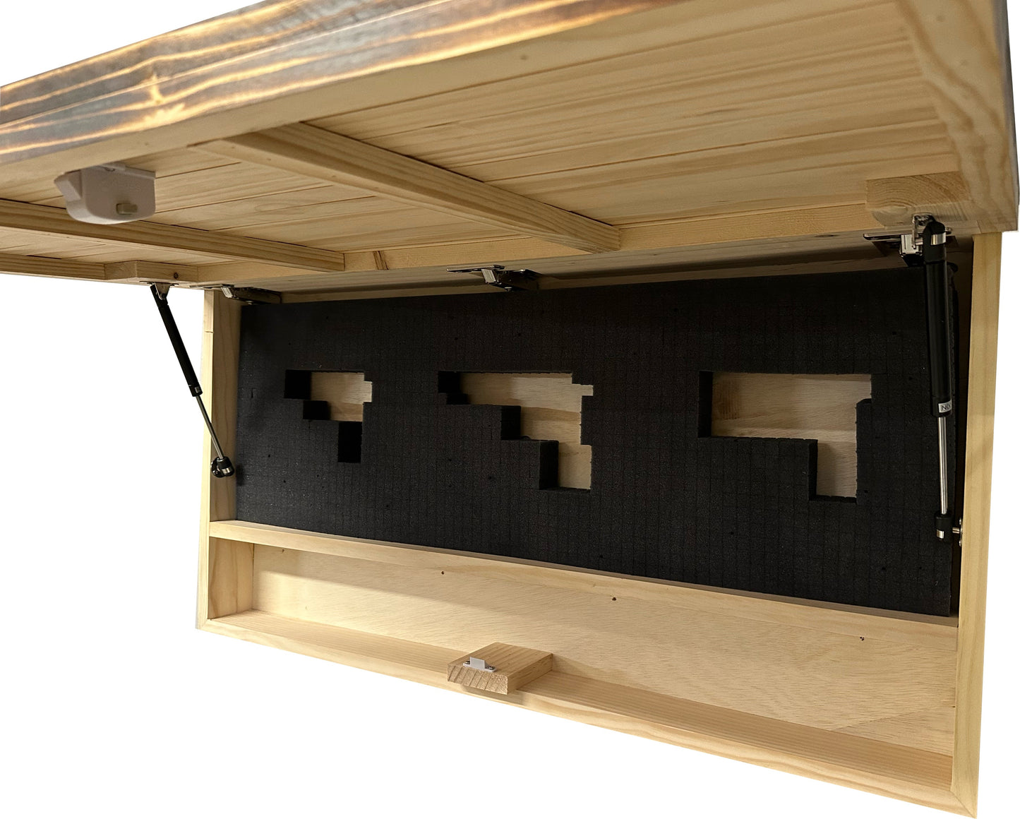 Large Burnt American Flag Hidden Gun Storage Cabinet (Burnt)