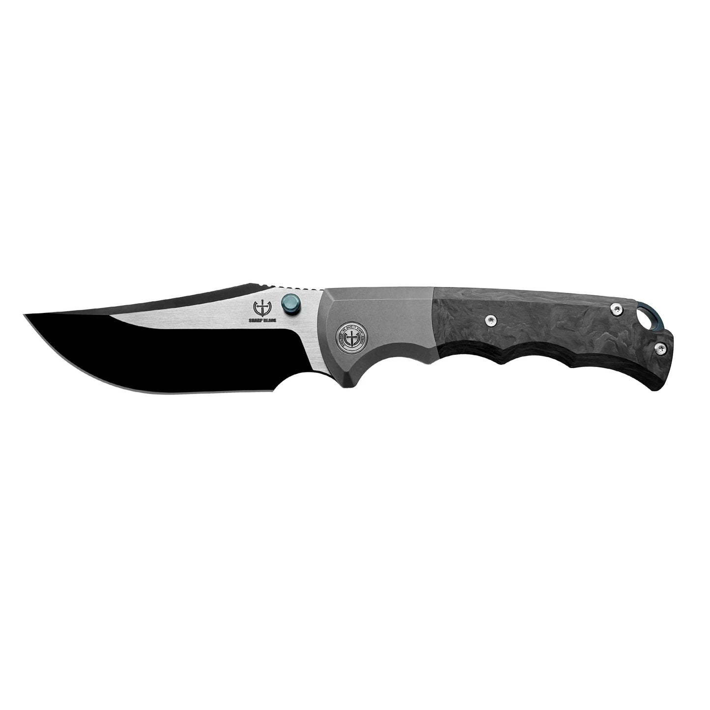 Sharp Blade - M390 Folding Knife Titanium Carbon Fiber Handle Premium Pocket Knife