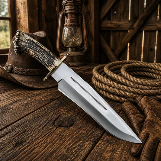 Muela Magnum Bowie Knife – Stag Antler Handle With Sheath