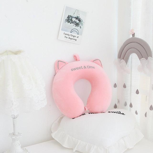 New Animal Memory Cotton U-shaped Pillow Car Neck Pillow Noon Rest Pillow Plane Travel PillowKids Neck  Travel Pillows Cute U-Shaped Animal Pillow for Cars Planes Boys Girls Child Gift Ideas