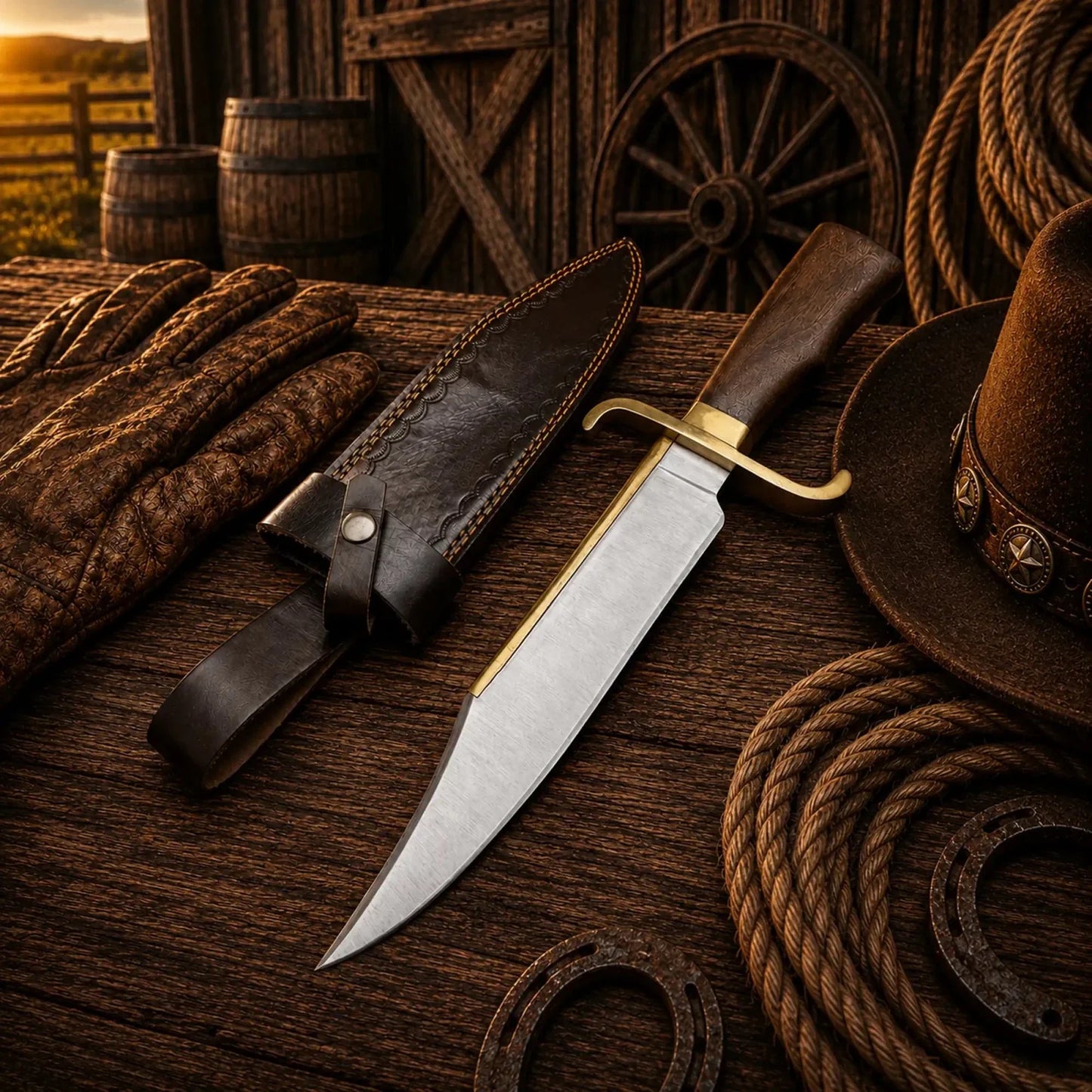 Notorious Musso Bowie Knife – D2 Steel Rose Wood Handle