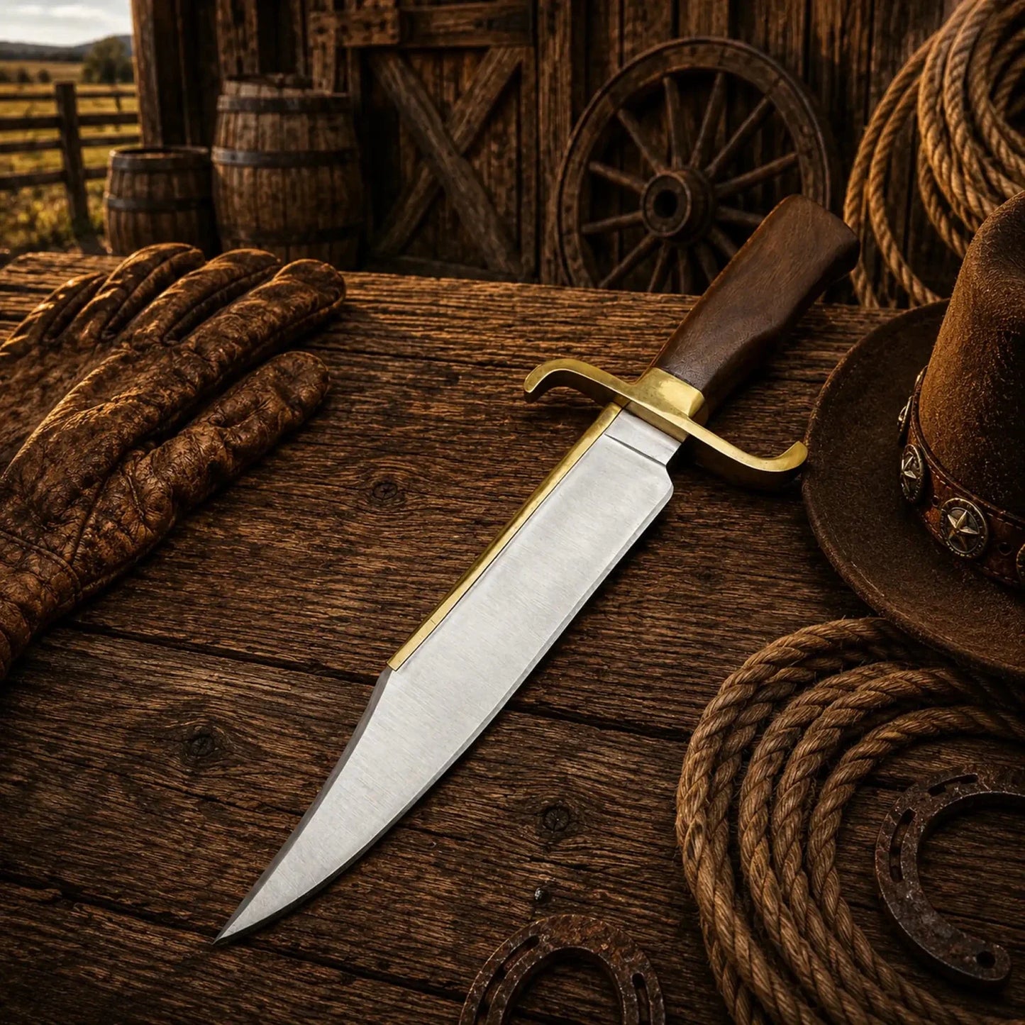Notorious Musso Bowie Knife – D2 Steel Rose Wood Handle