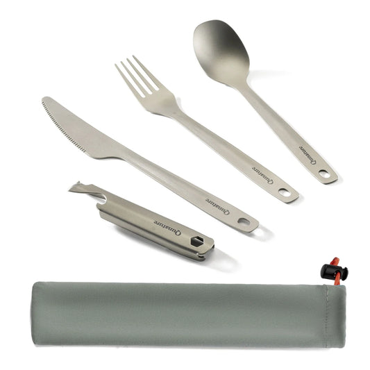 Lightweight Titanium 4-Piece Tableware Set