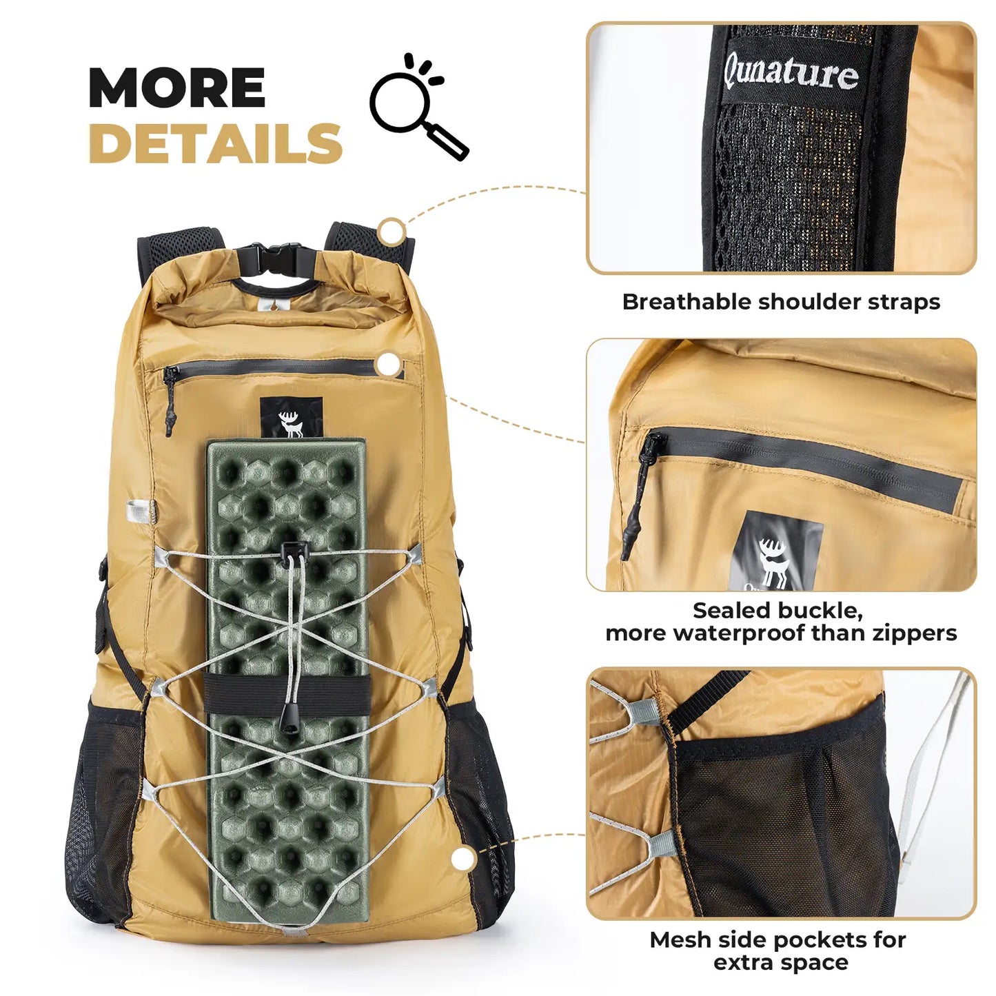 Waterproof Foldable Backpack With Multi-Purpose Use for Camping & Hiking 20L