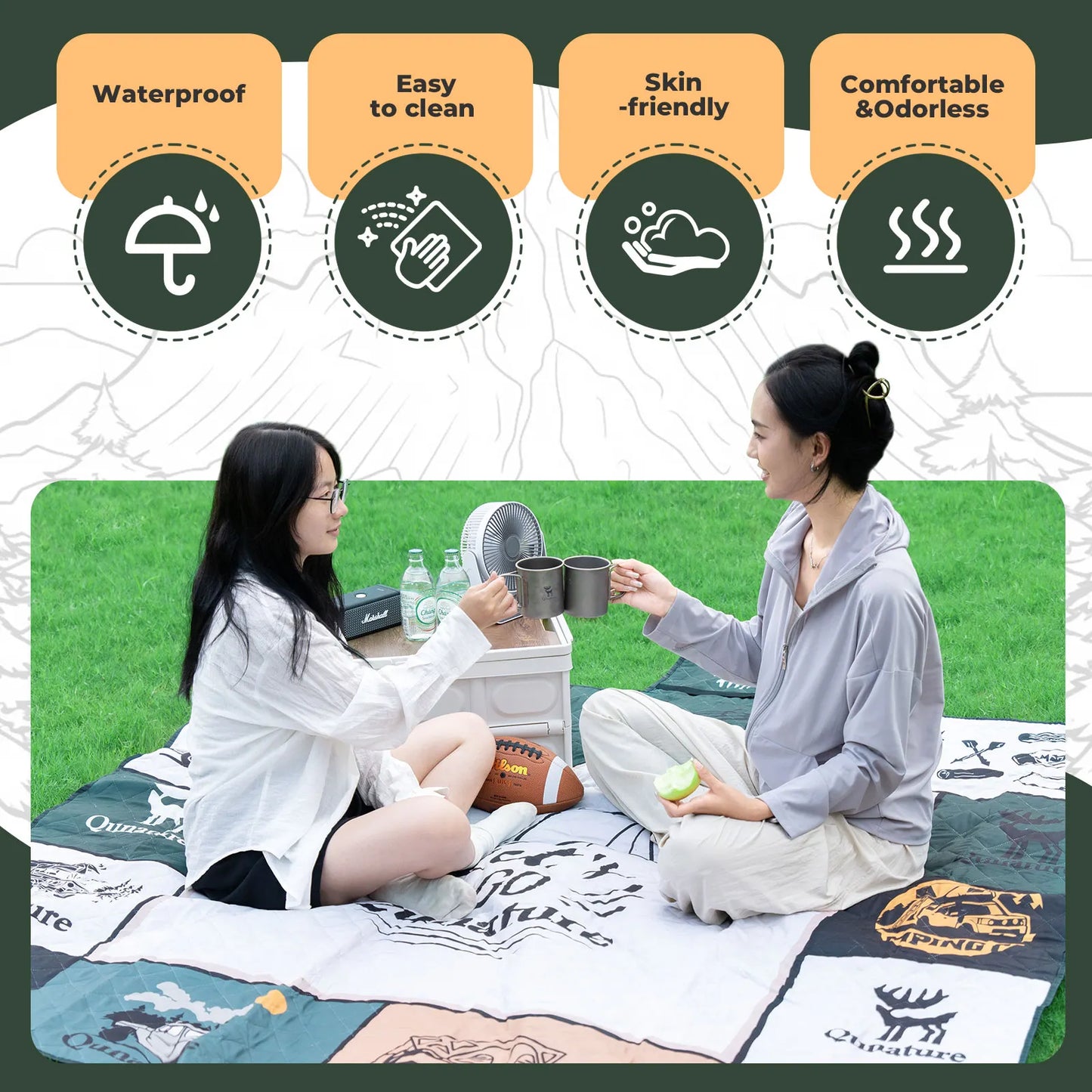 Outdoor Picnic Mat - Waterproof, Heat-Insulating, Spacious for 6-8 People