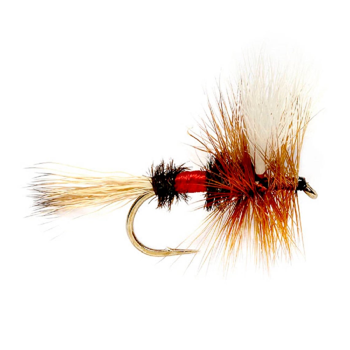 Barbless Royal Wulff Classic Hair Wing Dry Fly - 6 Flies Hook Size 12