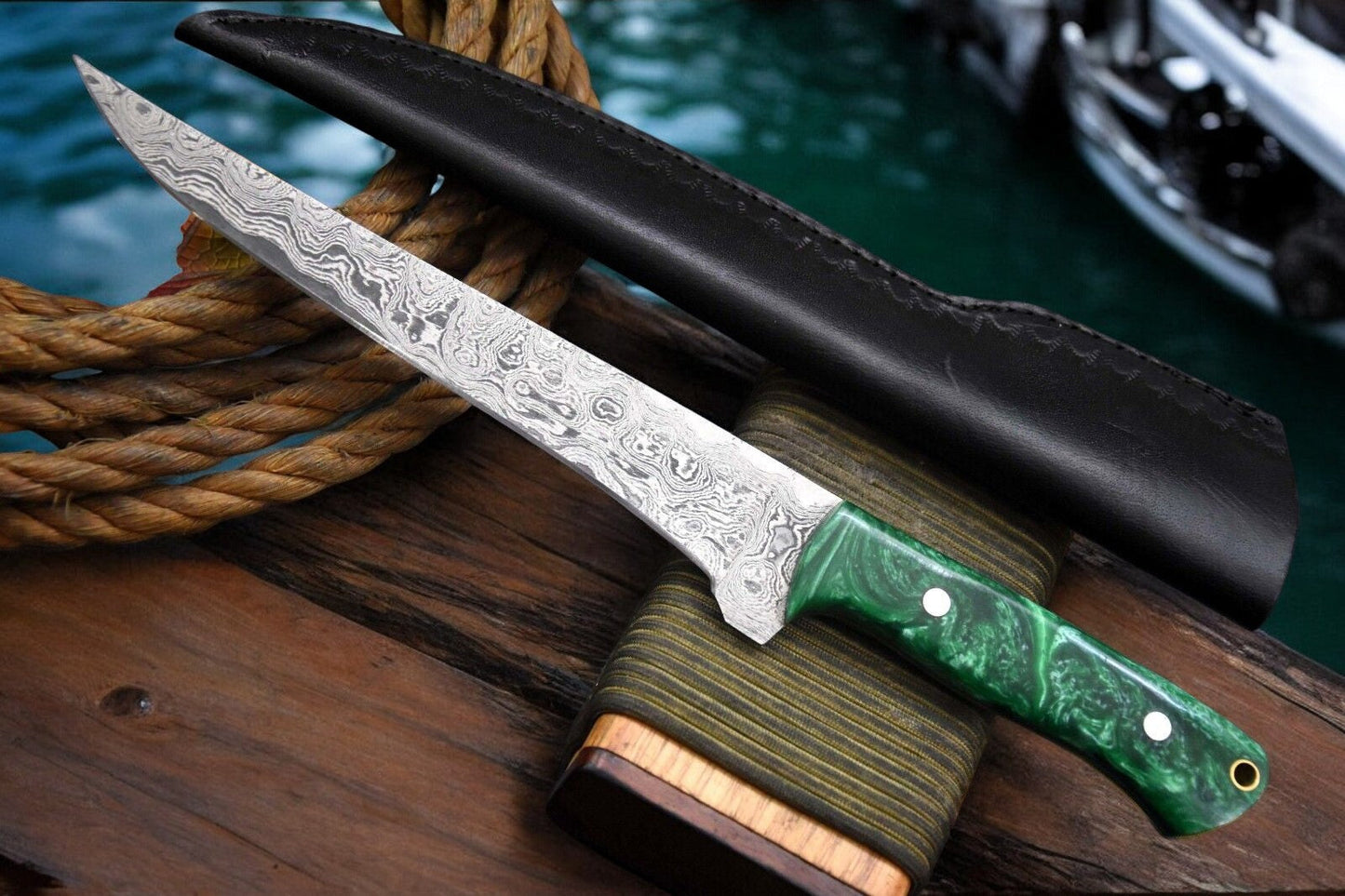 Premium Damascus Fillet Knife – 12.8" Handmade Precision