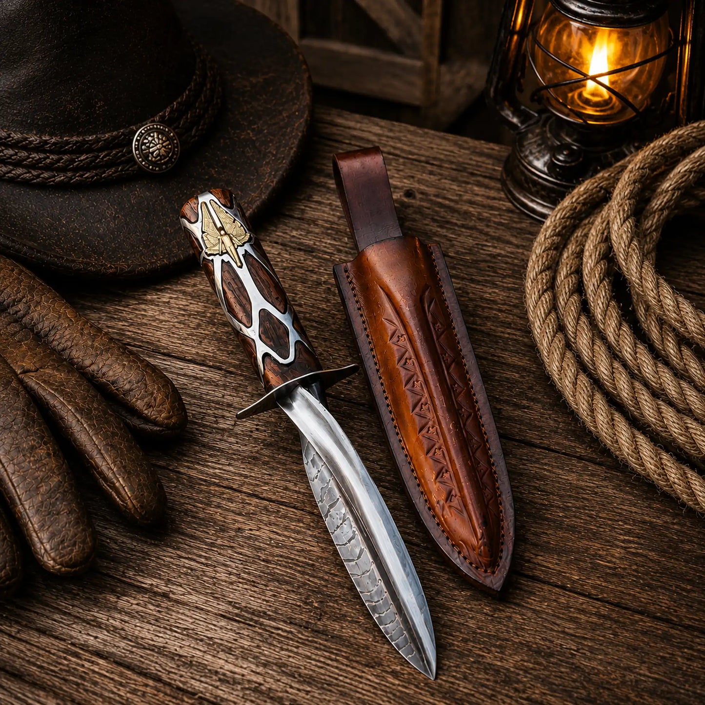 Subtle Knife Replica Wood Handle with Brass & Silver Details