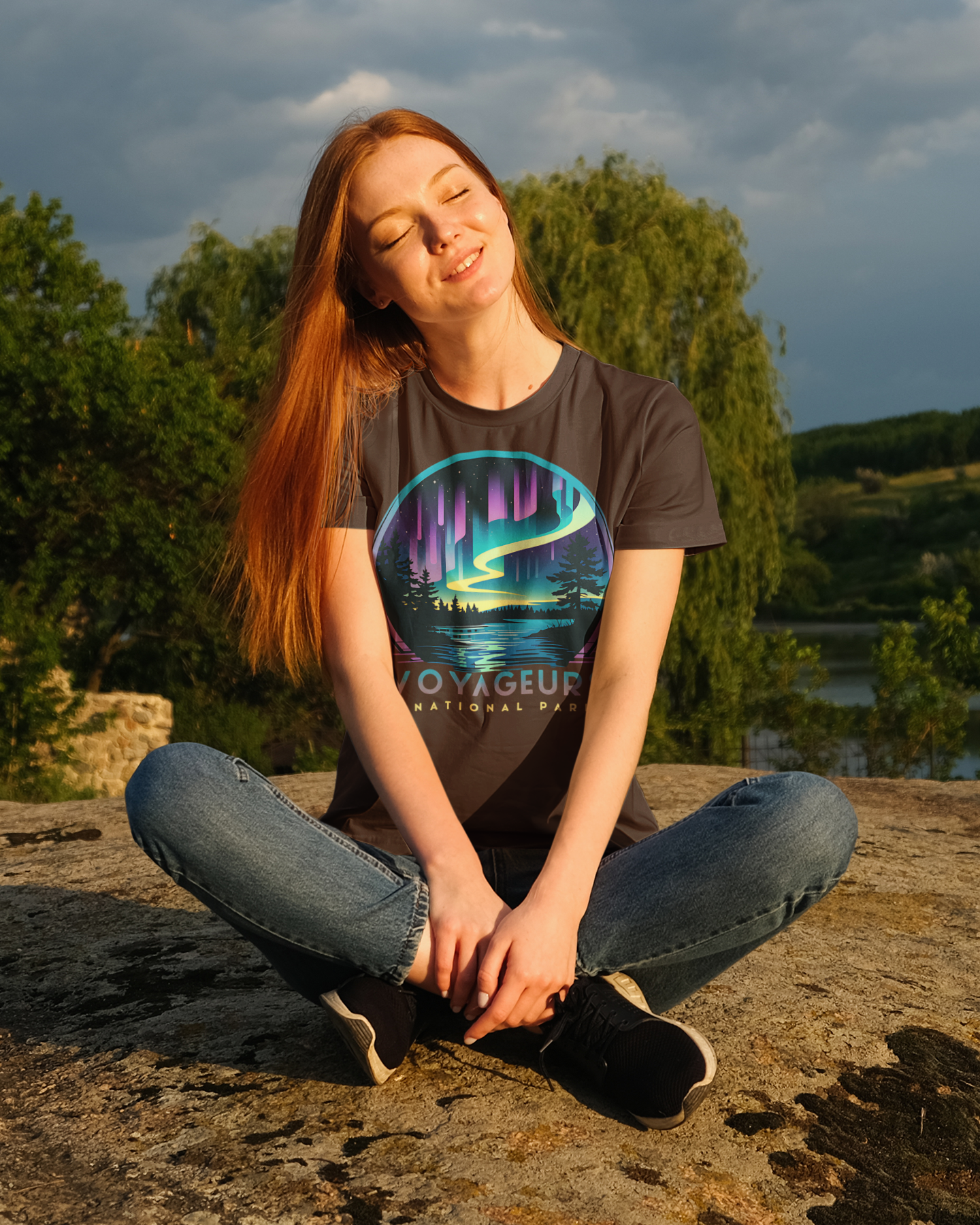 Voyageurs National Park Unisex T-Shirt Aurora Borealis