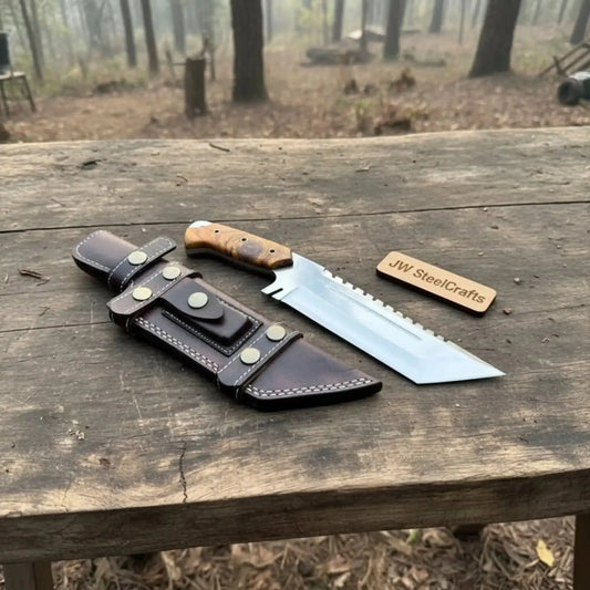 Stainless Steel Tracker Knife with Rosewood Handle | Full Tang Outdoor Knife